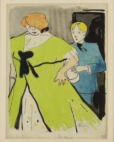 Le timide, par Charles Martin (1884-1934) - Tableaux et dessins Style Art nouveau