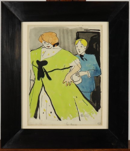Tableaux et dessins Dessin, Aquarelle & Pastel - Le timide, par Charles Martin (1884-1934)