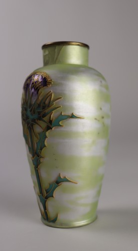 Eugène Feuillâtre (1870-1916) - Vase au chardon - Objet de décoration Style Art nouveau