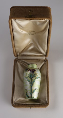 Eugène Feuillâtre (1870-1916) - Vase au chardon - Art Revival
