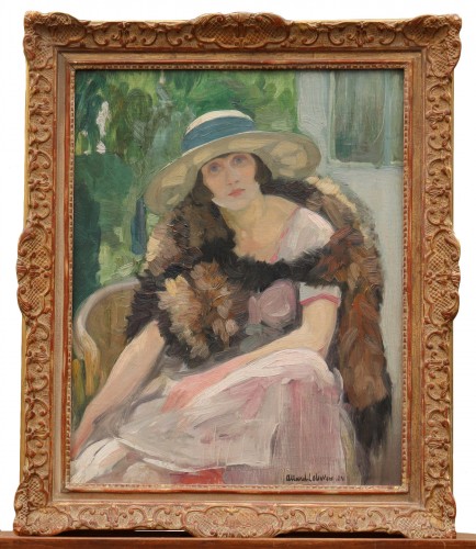 Portrait of a lady with a hat, - Fernand Allard l'Olivier (1883-1933)