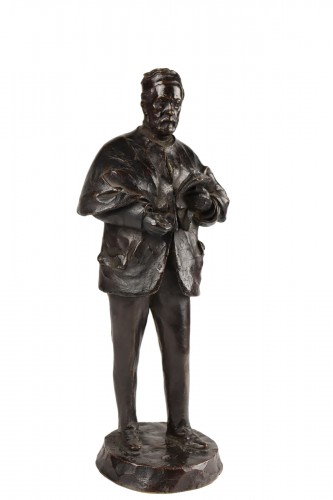 Louis Pasteur, bronze sculpture by Théodore Rivière (1857-1912)