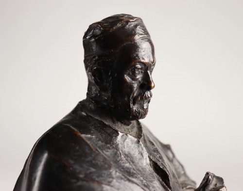Louis Pasteur, bronze sculpture by Théodore Rivière (1857-1912) - Art nouveau