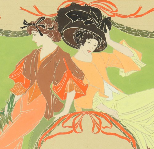 Paintings & Drawings  - Two elegant women, by Georges de Feure (1869-1943)