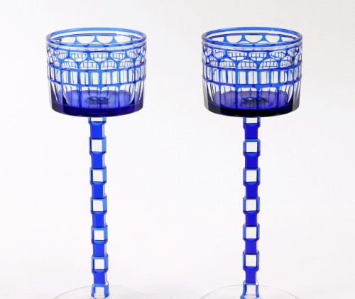 Pair of cut crystal glasses by Otto Prutscher (1880 -1949)  - 