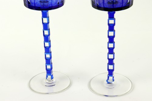 Antiquités - Paire de verres en cristal taillé par Otto Prutscher (1880 -1949) 