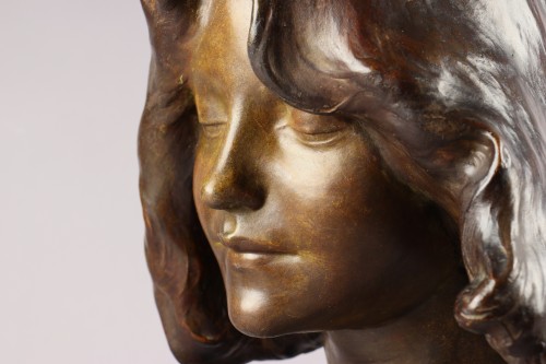 Art nouveau - Buste de jeune femme par Pierre-Félix Fix-Masseau