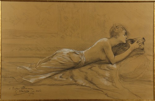 Tableaux et dessins Dessin, Aquarelle & Pastel - Portrait de Sarah Bernhardt - Georges Clairin (1843-1919)