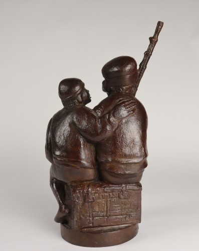 Sculpture Sculpture en Bronze - Jos de Decker (1912-2000) - Le joueur de cornemuse