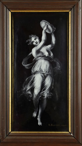 Terpsichore, émail peint par Ernest Blancher, Limoges - Objets de Curiosité Style Napoléon III