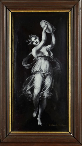 Terpsichore, émail peint par Ernest Blancher, Limoges - Objets de Curiosité Style Napoléon III