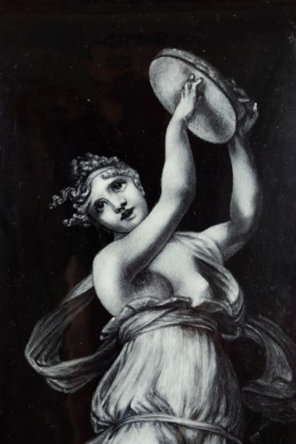 Curiosities  - Terpsichore, painted enamel plate by Ernest Blancher, Limoges