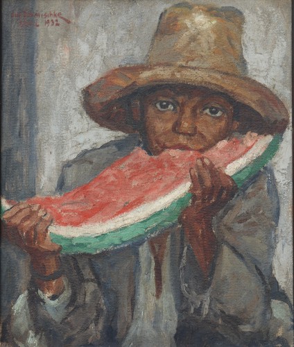 Brazilian youth with watermelon, by Julius Schmischke (1890-1945) - 