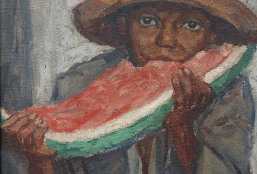 Brazilian youth with watermelon, by Julius Schmischke (1890-1945) - Art Déco