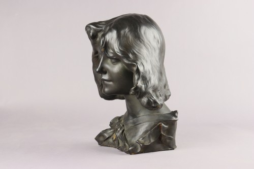 Sculpture Sculpture en Bronze - Buste de jeune femme - Pierre-Félix Fix-Masseau (1869-1937)