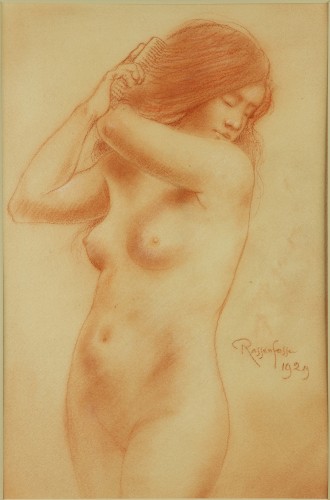 Nude with a comb -  Armand Rassenfosse (1862-1934).