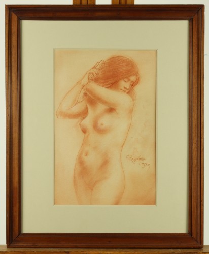 Paintings & Drawings  - Nude with a comb -  Armand Rassenfosse (1862-1934).