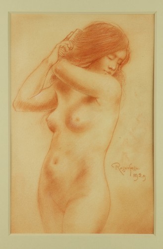 Nude with a comb -  Armand Rassenfosse (1862-1934). - 
