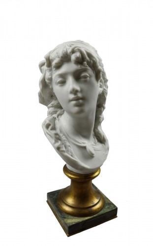 Suzon, buste en biscuit d'après Auguste Rodin