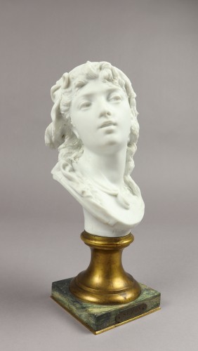 Suzon, buste en biscuit d'après Auguste Rodin - Céramiques, Porcelaines Style Napoléon III