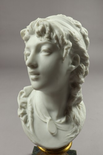 Céramiques, Porcelaines  - Suzon, buste en biscuit d'après Auguste Rodin