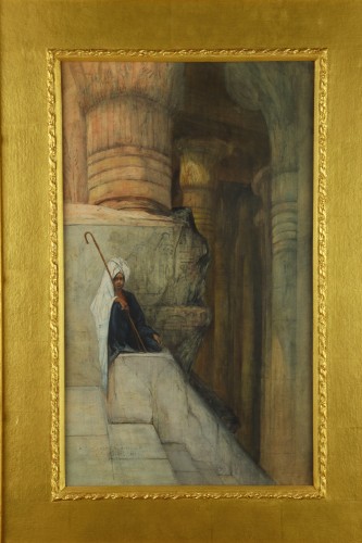 Young egyptian in the ruins of Karnak - Paintings & Drawings Style Art nouveau