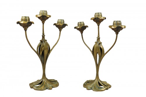 Pair of candlesticks - Georges de Feure (1868-1943)
