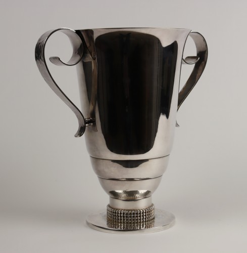 Silvered metal Vase - Jean Després (1889-1980) - Art Déco