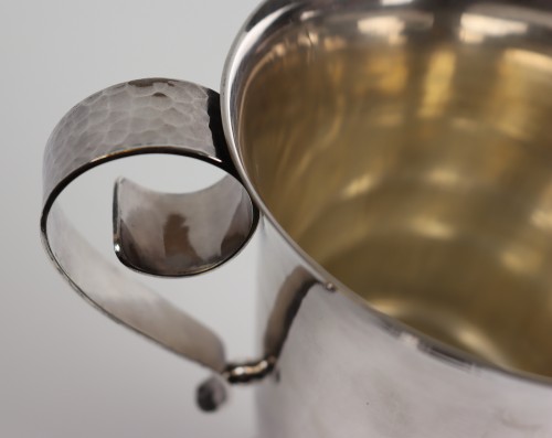 Art Déco - Silvered metal Vase - Jean Després (1889-1980)