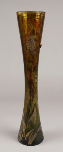 Emile Gallé - Grand vase de forme diabolo - Art Revival