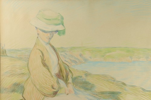 Élegante au bord de mer - Hermann-Paul (1864-1940) - Art Revival