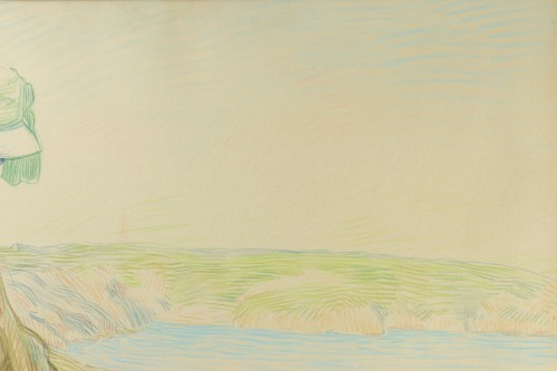 XXe siècle - Élegante au bord de mer - Hermann-Paul (1864-1940)