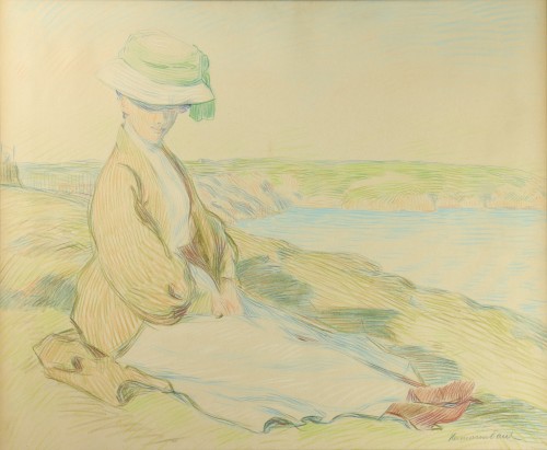 Antiquités - Élegante au bord de mer - Hermann-Paul (1864-1940)