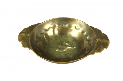 Dragonfly woman, bowl in bronze - Jules Desbois (1851-1935)