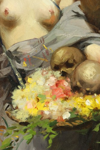 XIXe siècle - La vendeuse de fleurs par Victor Prouvé (1858 -1943)