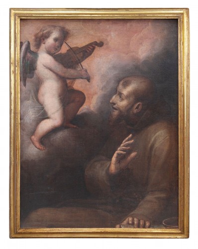 Guglielmo Caccia Moncalvo (1568 -1625) - Saint Francis of Assisi comforted by an angel