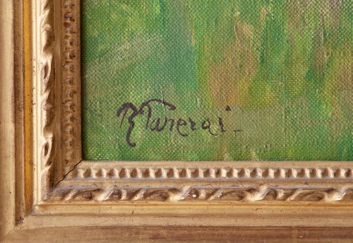 Tableaux et dessins Tableaux XIXe siècle - Ruggero Panerai (1862-1923) Cheval au pâturage
