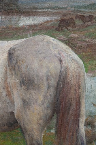 Ruggero Panerai (1862-1923) Horse grazing  - 