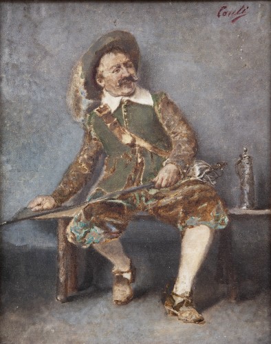 Tito Conti (1842 - 1924) Portrait of a Musketeer - Paintings & Drawings Style 