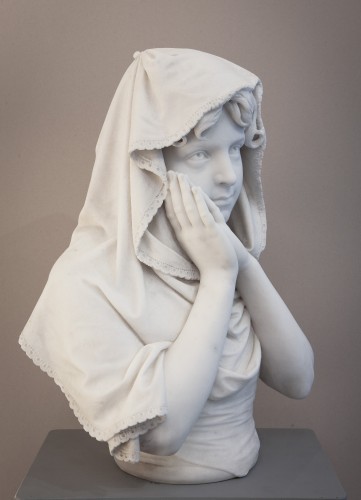 Antiquités - Donato Barcaglia (1849 - 1930) - Petite fille avec les mains jointes