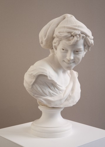 Le Rieur napolitain, France à fin XIXe siècle - Sculpture Style 