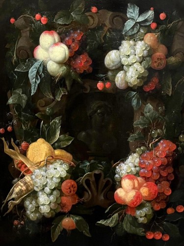 Joris Van Son (1623 - 1667)  - Still-life with peaches, grapes, and lemons, 1659