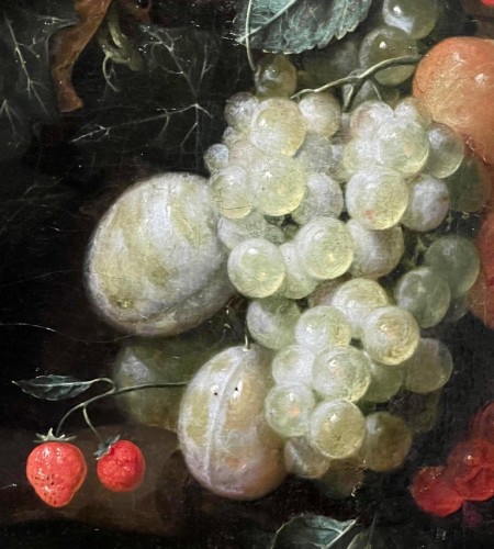 Antiquités - Joris Van Son (1623 - 1667) - Guirlande de fruits avec une sculpture classique, 1659