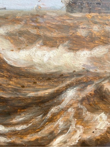 Paintings & Drawings  - 17th century Dutch seascape, Stormy sea with a Dutch Hoy