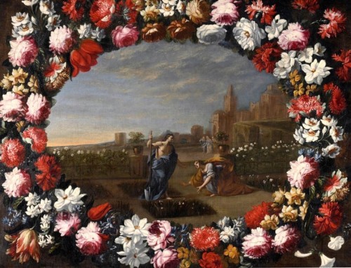 Noli me tangere - Christ au jardin, grand tableau de maître italien du 17e siècle