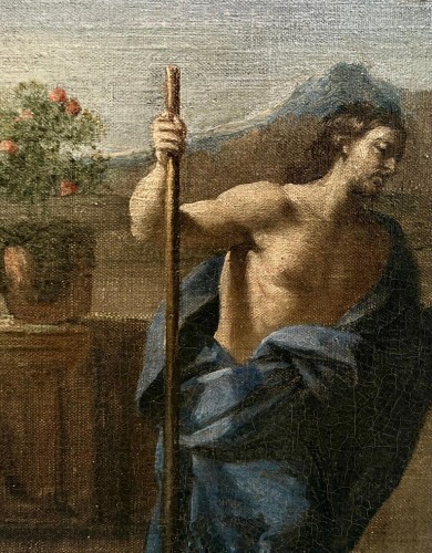XVIIe siècle - Noli me tangere - Christ au jardin, grand tableau de maître italien du 17e siècle