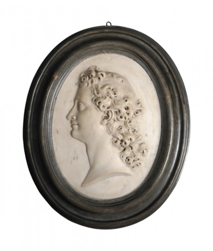 Marble relief portrait of a classical male