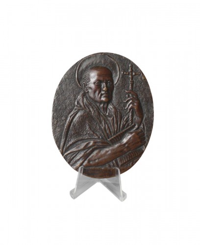 Italian Baroque Medal of a Saint, circa 1700