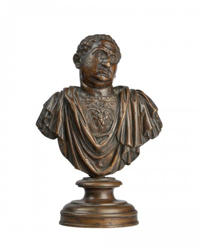 Buste en bronze d'un empereur romain, Italie du nord XVIe siècle