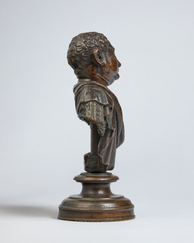 Sculpture Sculpture en Bronze - Buste en bronze d'un empereur romain, Italie du nord XVIe siècle